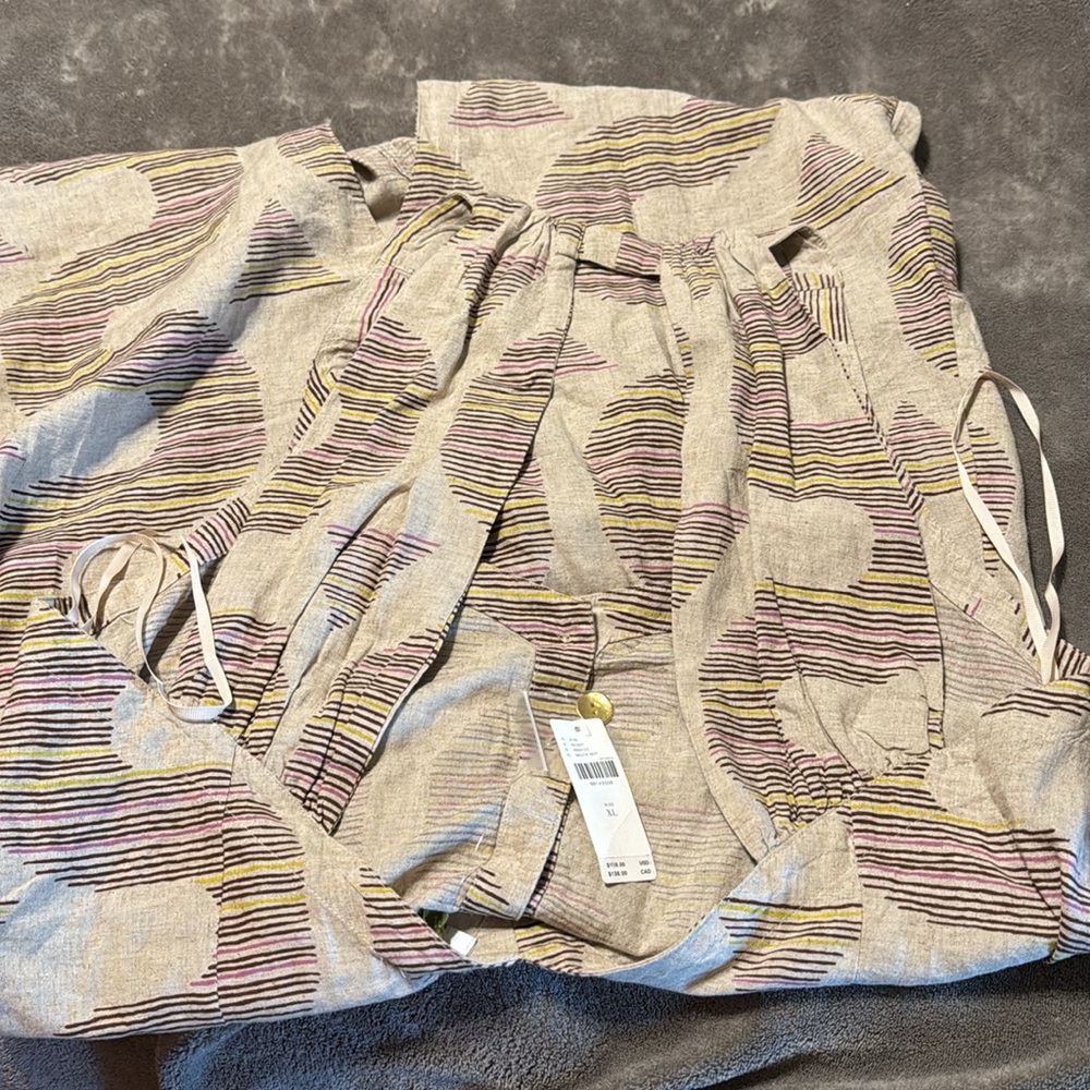✨ Anthropologie Linen Halter Button-Front Maxi Dress Sz XL - Picture 6 of 7
